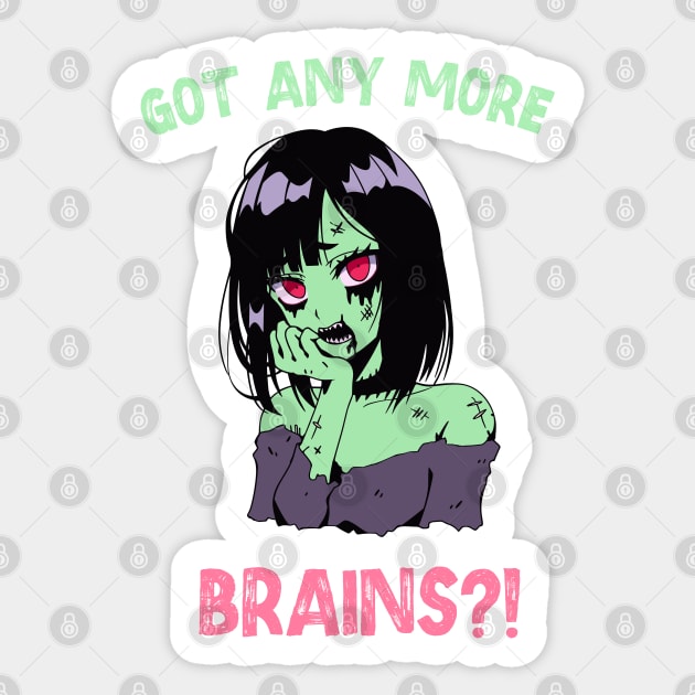 Kawaii Halloween Anime Zombie Girl Sticker by TenchiMasaki